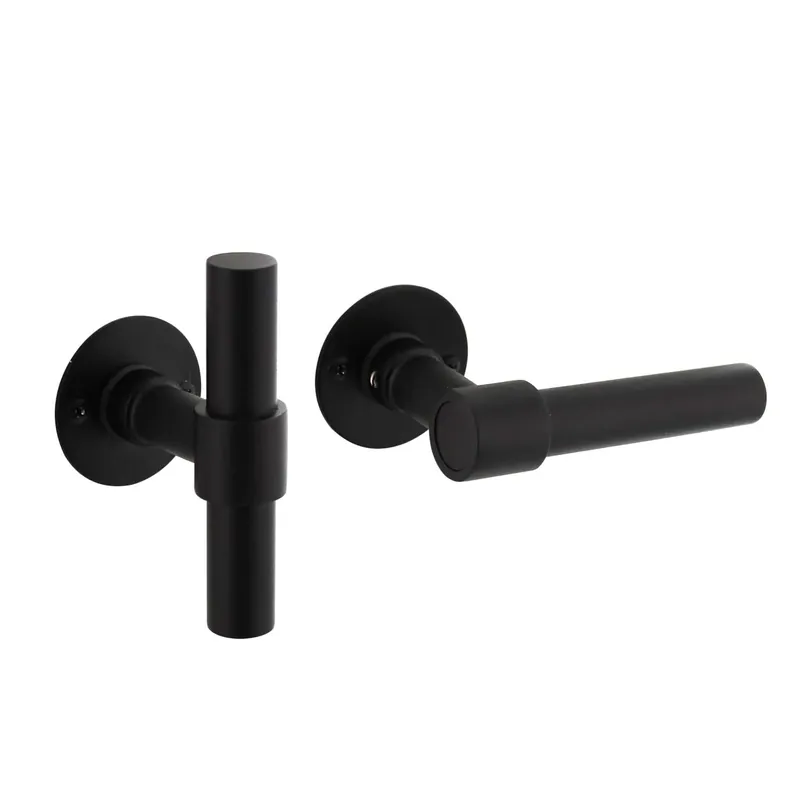 Intersteel Deurkruk L-T Model met rozet 2 mm rvs/zwart Beste Prijs