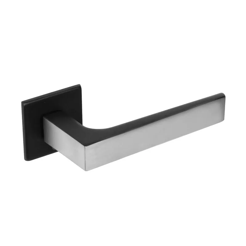 Intersteel Deurkruk Moors No.1 met vierkante rozet 50x50x5mm geveerd rvs/zwart Exclusieve Aanbieding
