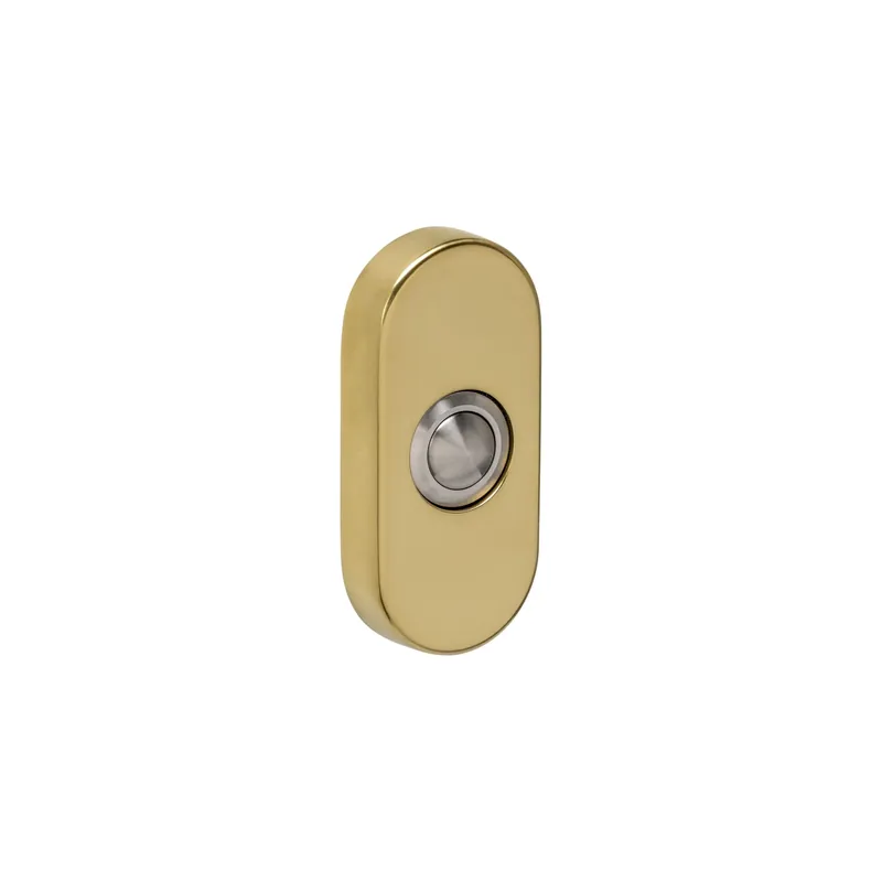 Betaalbaar Intersteel Deurbel Ovaal 65x30x10mm Verdekt PVD Messingkleur