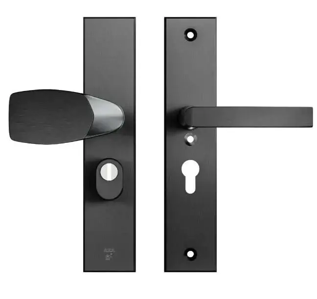 AXA Veiligheidsbeslag Edge Plus Wing-knop+kruk Blok PC55 anti-kerntrek Vaste knop Op = Op