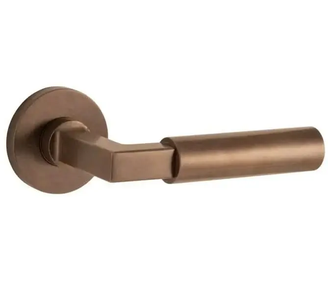Artitec Deurkruk op rond rozet Bauhaus/Vivo Messing antiek brons Bestel Nu