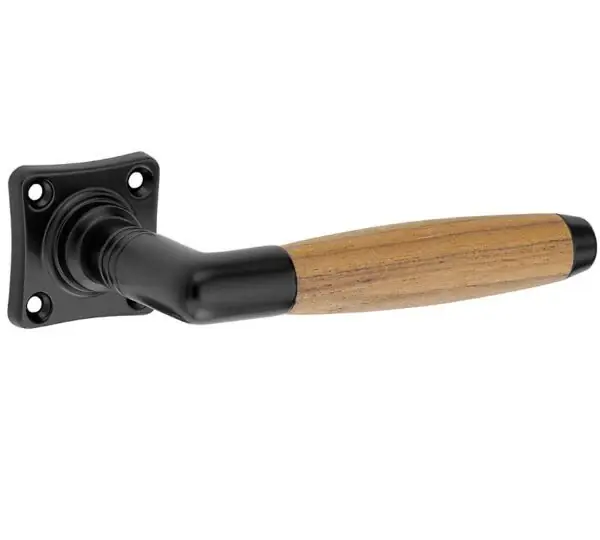 Artitec Deurkruk op vierkant rozet Ton Teak Mat zwart Meest Verkocht