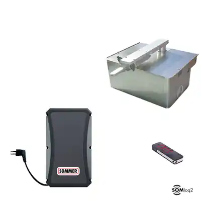 Seizoensaanbieding Sommer Twist UG kit 1 ondergrondse poortmotor met funderingskast en RVS deksel 350kg en 350cm