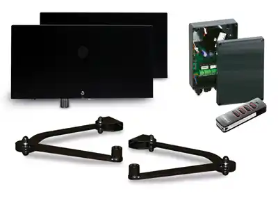 Koopje Sommer Optimus 250B AC / DC knikarmaandrijving kit voor brede paal 2 vleugels 2,5m