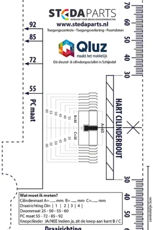 Aanbieding Cilindermeetkaart - hiermee heeft u altijd de juiste maat!