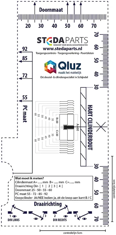 Aanbieding Cilindermeetkaart - hiermee heeft u altijd de juiste maat!