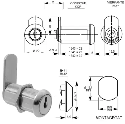 Superprijs HEVELSLOT MOER 22MM RECHTE LIP 6210050