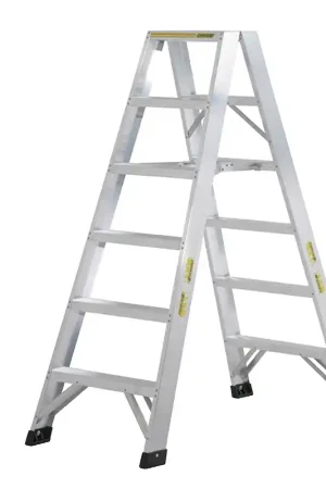 Gereduceerde Prijs dubbele trap aluminium ongecoat dirks