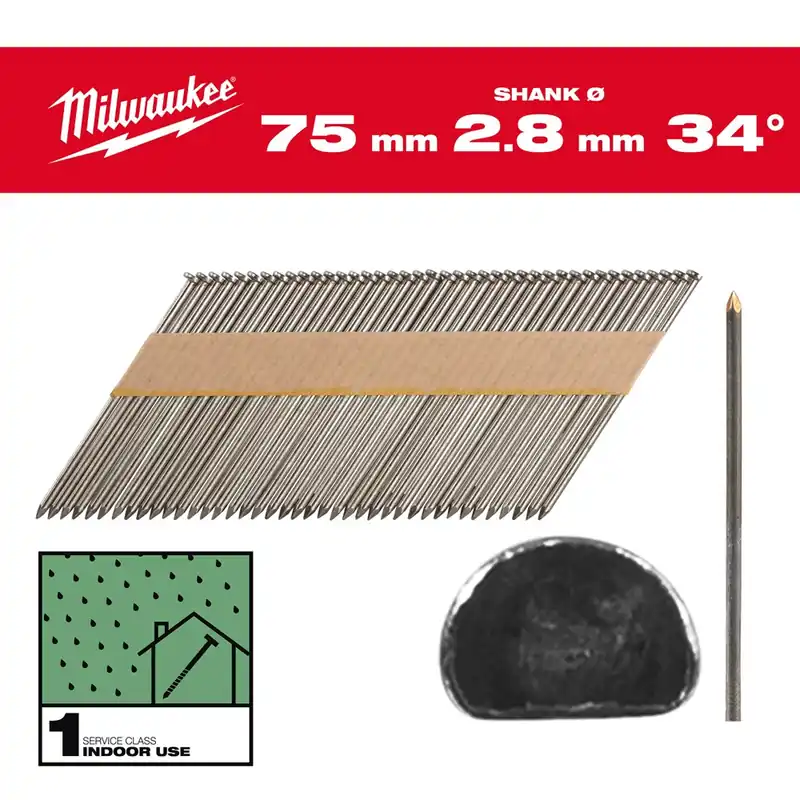 Laatste Kans D-kopnagels schuin glad blank milwaukee