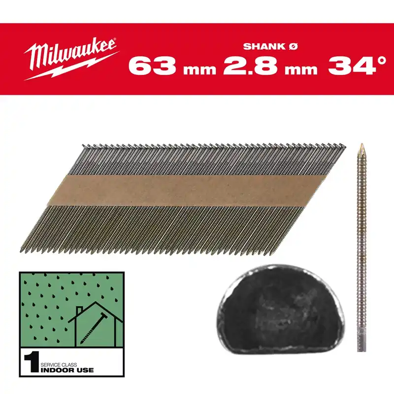 Premium D-kopnagels schuin ring gegalv milwaukee