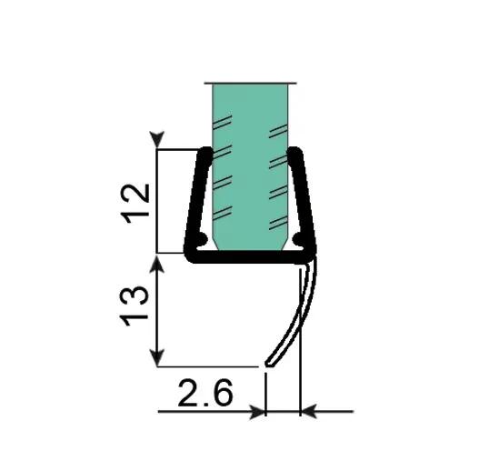 Korting Bohle douchedeurafdichting onderzijde - met korte dichtlip - 6 - 8 mm glas (BO 5281095)